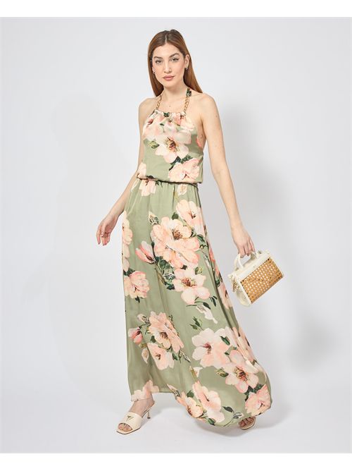 MDM Women's Long Dress Floral Pattern Sleeveless MADEMOISELLE DU MONDE | F591-MDM4011DAFNE